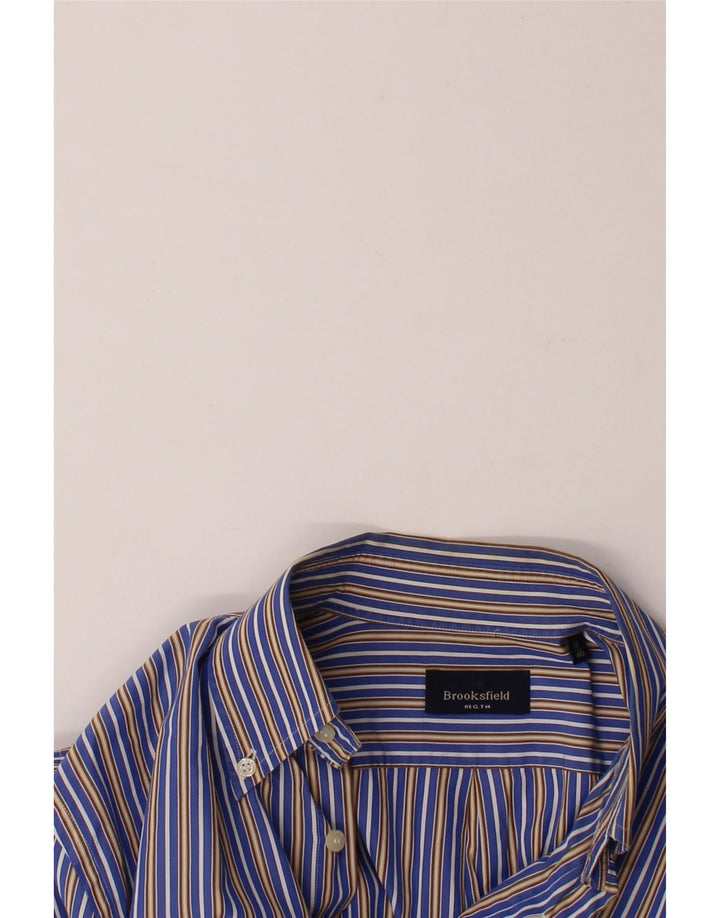BROOKSFIELD Mens Shirt Size 40 Medium Blue Striped Vintage Brooksfield and Second-Hand Brooksfield from Messina Hembry 