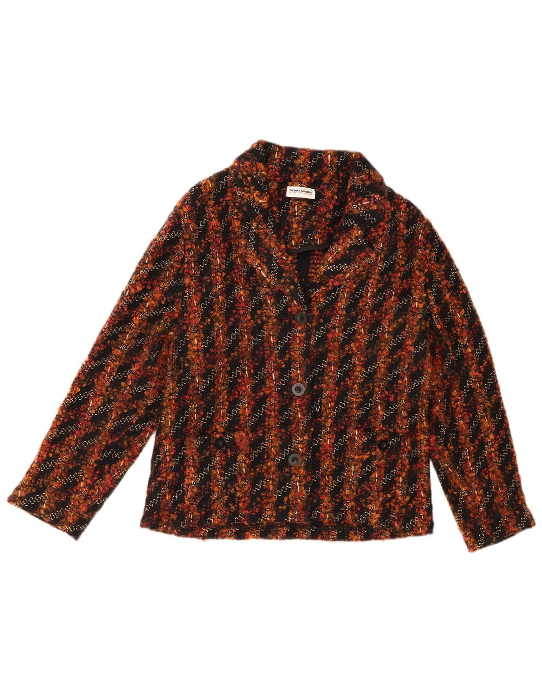 GERRY WEBER Womens Blazer Jacket UK 14 Large Multicoloured Striped