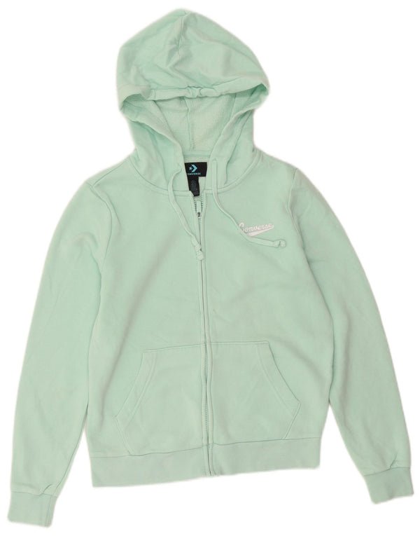 Sweter damski Converse z kapturem i zamkiem UK 10, mały, turkusowy, bawełniany