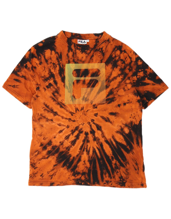 Męska koszulka z grafiką Fila Top, średnia, pomarańczowa bawełna Tie Dye