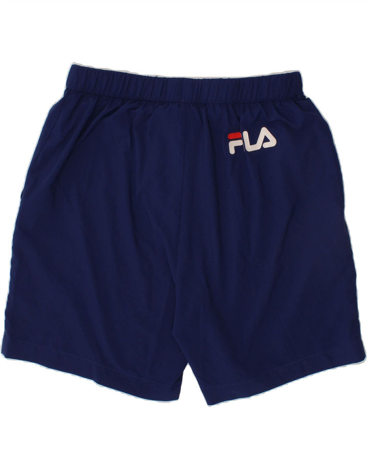 FILA Boys Graphic Chino Shorts 11-12 Years W25 Navy Blue Polyester Vintage Fila and Second-Hand Fila from Messina Hembry 