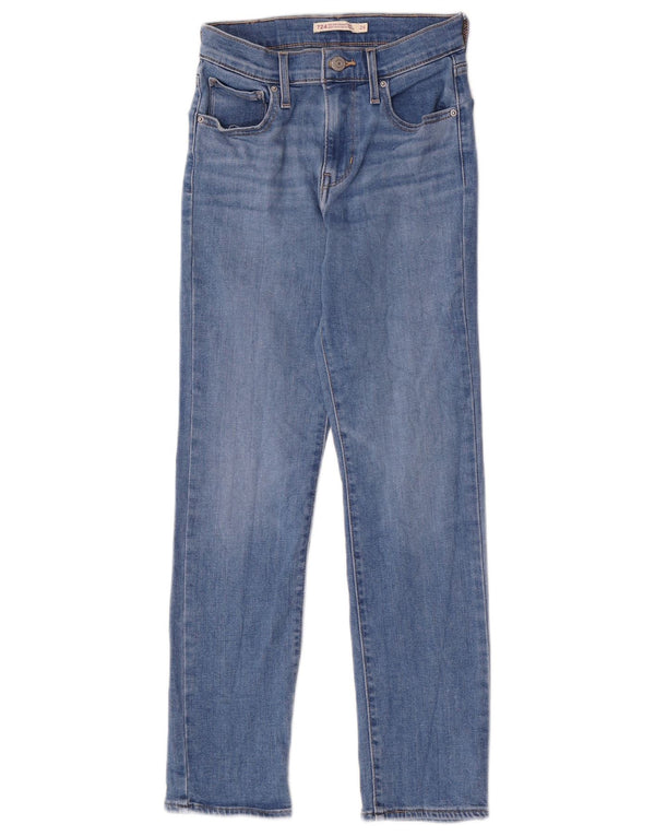 Damskie dżinsy Levi's 724 z wysokim stanem W24 L26 Niebieska bawełna