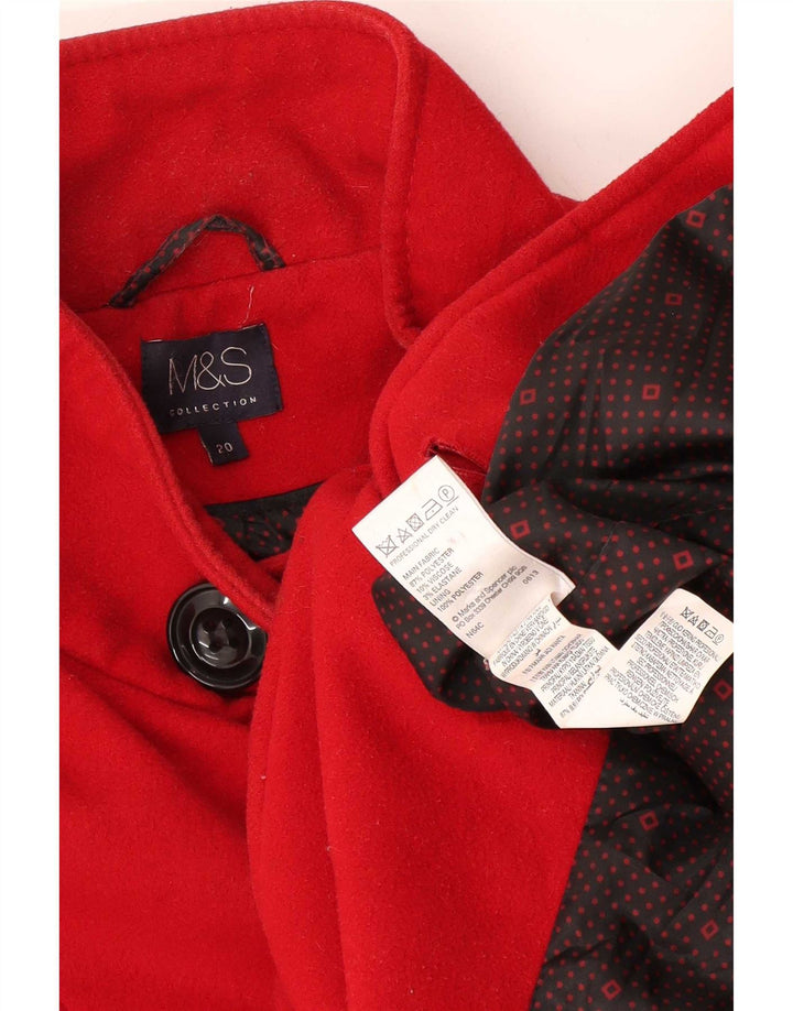 Marks & Spencer Damski płaszcz wojskowy z podwójnymi piersiami UK 20 2XL czerwony