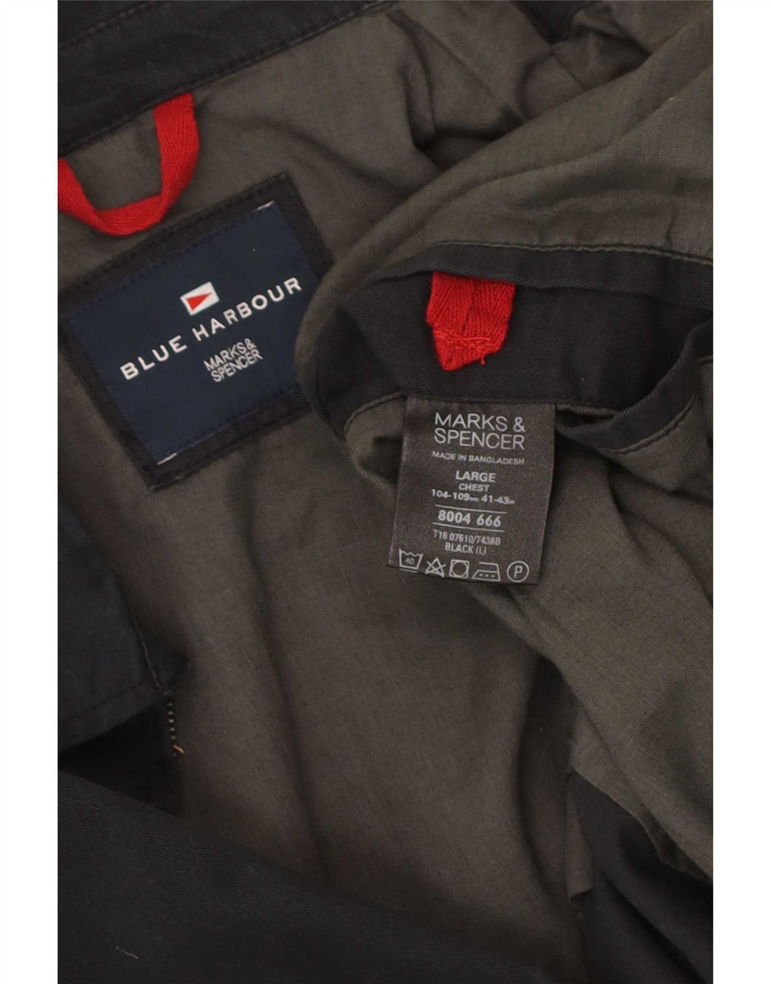 Marks & Spencer Męska niebieska kurtka bomber Harbor UK 40, duża czarna bawełna