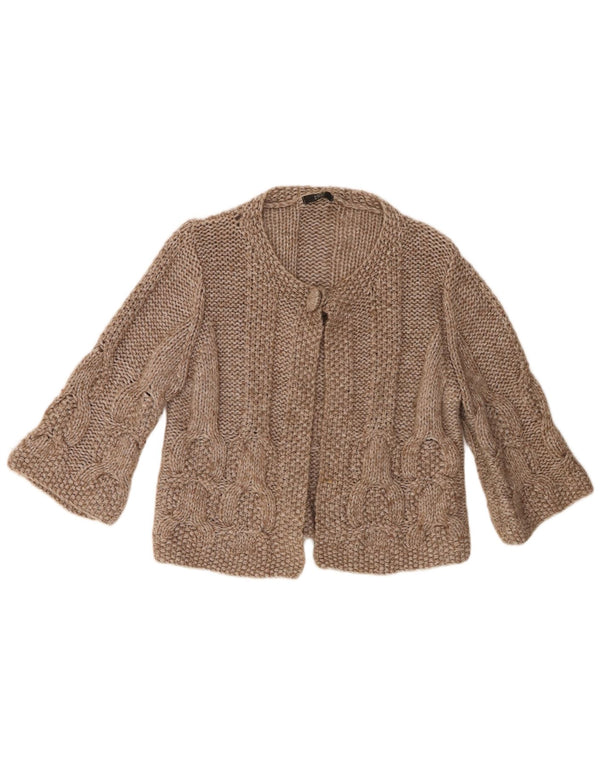 Marks & Spencer Damski sweter z krótkim rękawem 3/4, UK 16, duży beżowy