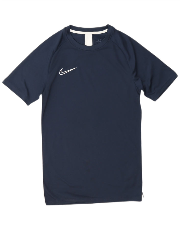 Męski T-shirt Nike Dri Fit, mały, granatowy, poliestrowy
