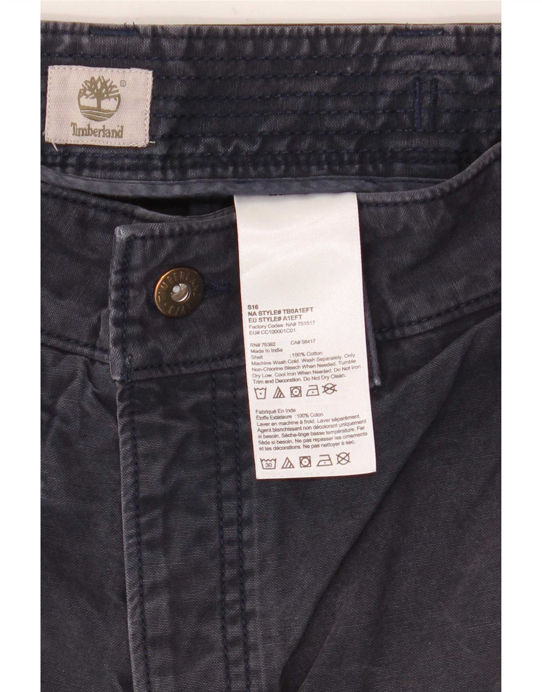 Męskie spodenki cargo Timberland W32 Średni granatowy, bawełniany