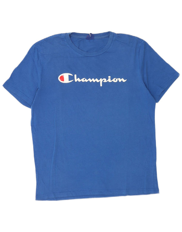 Męski T-shirt Champion z grafiką, duży, niebieski