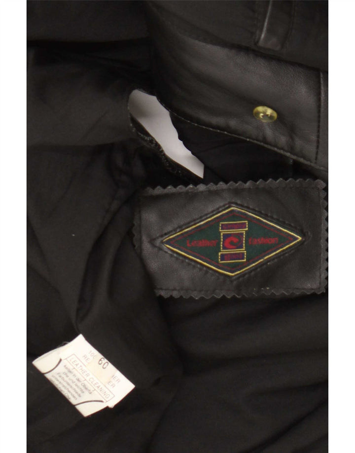 Vintage męska kamizelka skórzana UK 42 XL czarna