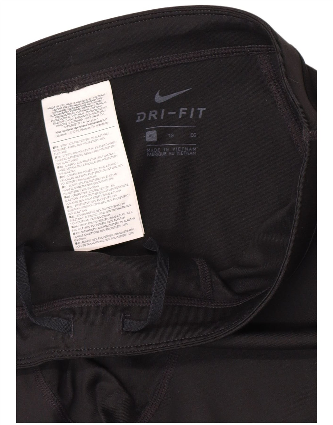 Męskie legginsy Nike Dri Fit Capri XL, czarne, poliestrowe