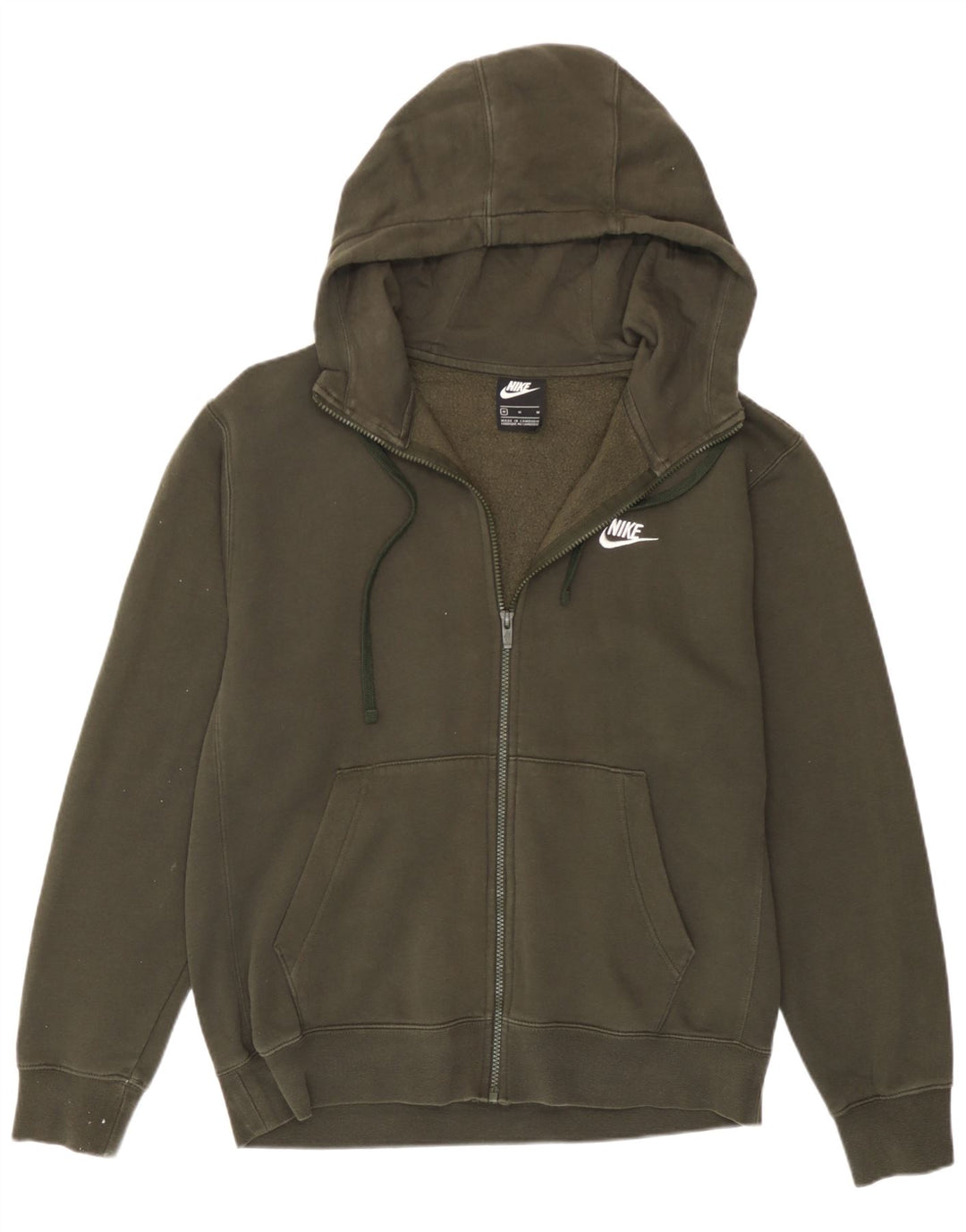Męski sweter z kapturem i zamkiem błyskawicznym Nike, bawełna w kolorze khaki