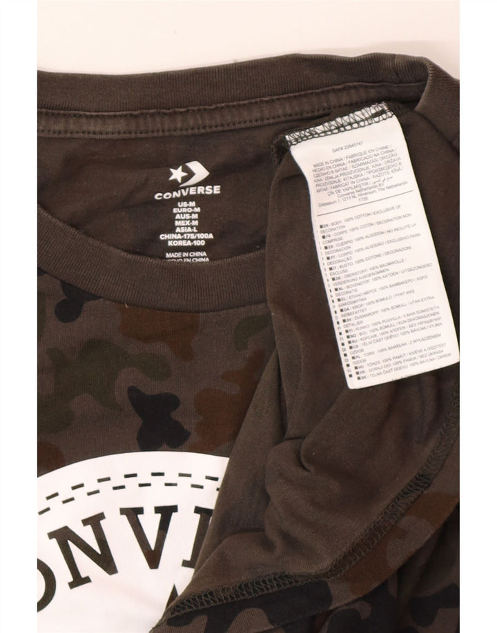 Męski T-shirt z grafiką CONVERSE, średnioszary, kamuflaż
