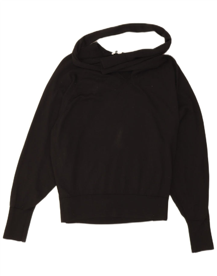 Cos Damski sweter oversize z dekoltem w kształcie litery V, UK 10, mała czarna wełna