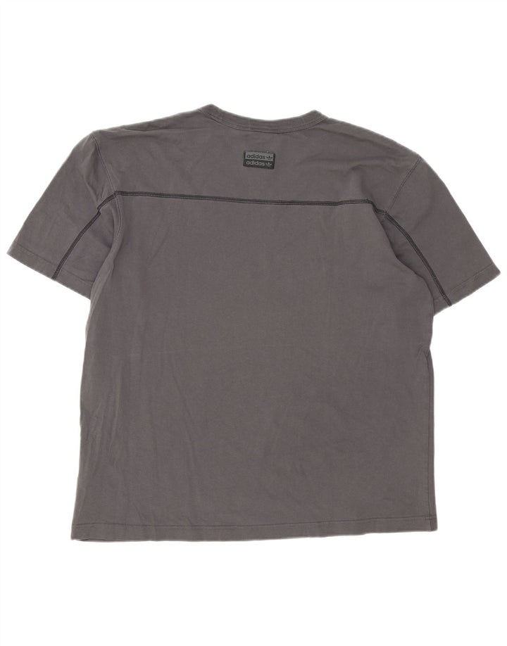 Adidas Męski T-shirt Top Duży Szary Bawełniany