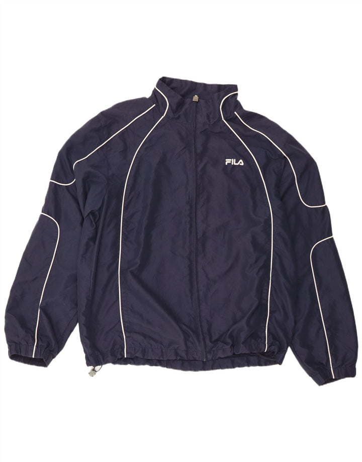 Męska kurtka przeciwdeszczowa Fila Graphic UK 42 XL, poliester w granatowe paski