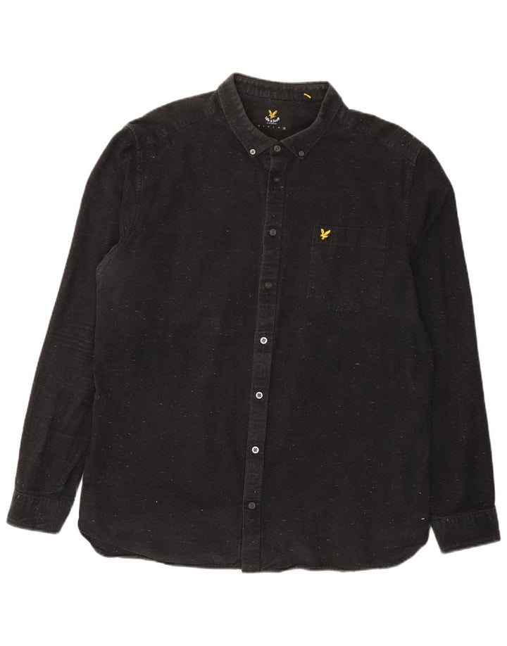 Koszula męska Lyle & Scott 2XL, czarna, bawełniana w plamki