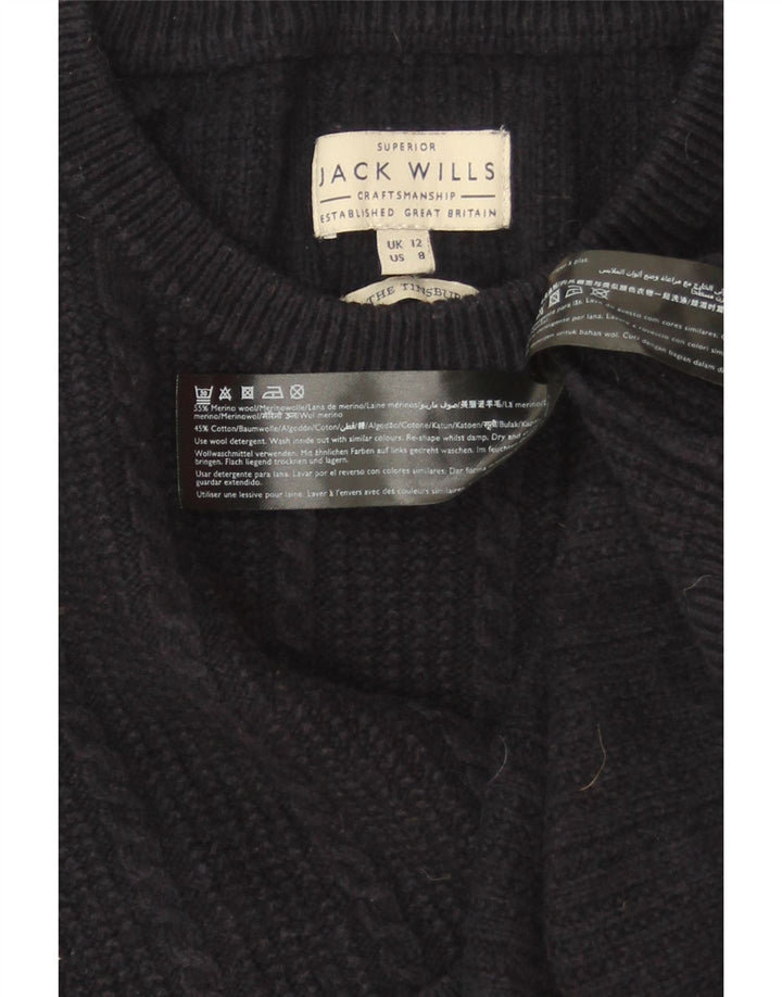 Damski sweter JACK WILLS z okrągłym dekoltem UK 12, średni granatowy