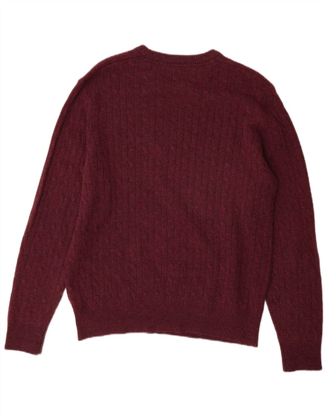 Crew Clothing Męski sweter z okrągłym dekoltem, średni burgund, wełna owcza