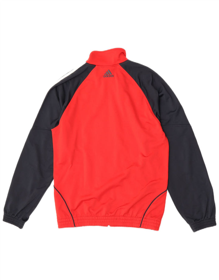 Adidas Męska bluza dresowa UK 34/36 Mały czerwony poliester z blokami kolorów
