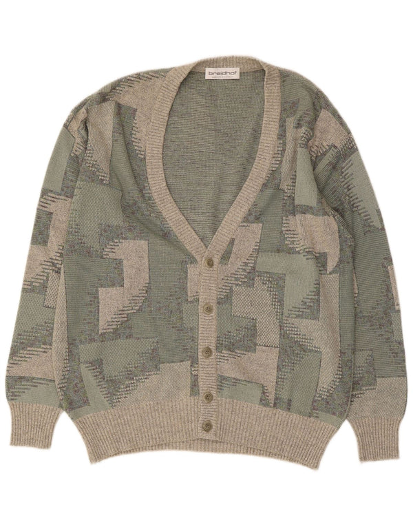 Męski sweter rozpinany BREIDHOF EU 54 XL, zielona, geometryczna bawełna