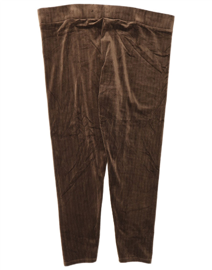 Aksamitne legginsy damskie Marks & Spencer UK 20 2XL Brązowe Poliester