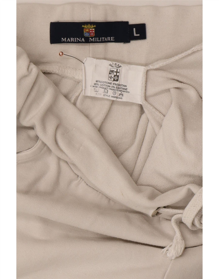 Damskie spodnie dresowe MARINA MILITARE Joggers UK 16, duże, białe