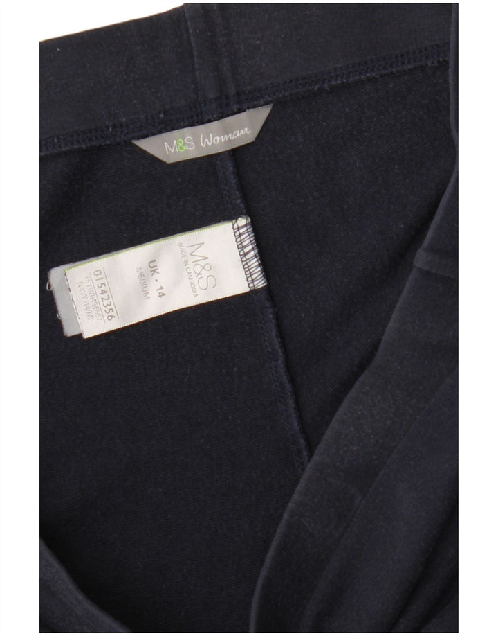 Damskie spodnie dresowe MARKS & SPENCER UK 14, duże, granatowe, bawełniane