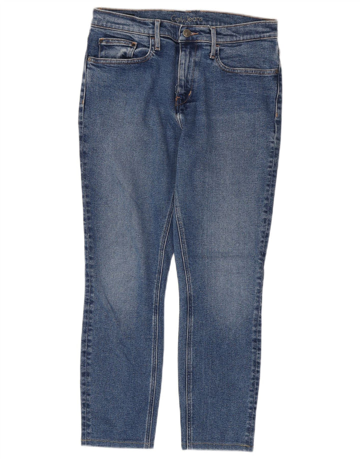 CALVIN KLEIN Womens Slim Jeans W31 L26 Blue Cotton
