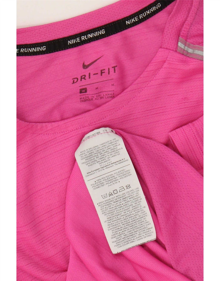 Męski T-shirt Nike Dri Fit Top, średni różowy poliester