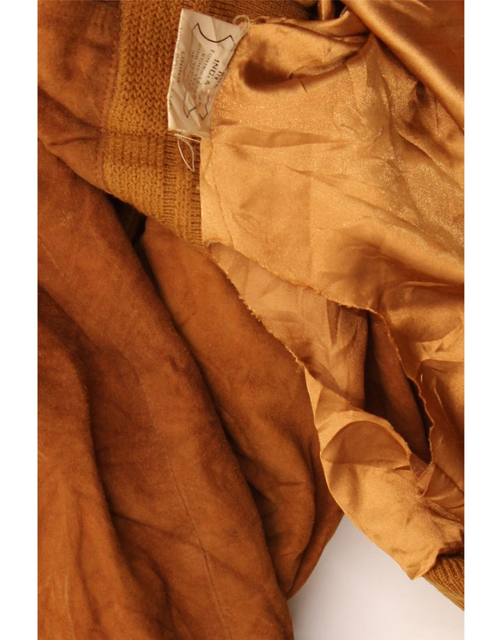 Vintage męska zamszowa kurtka bomber EU 56 3XL brązowa skóra