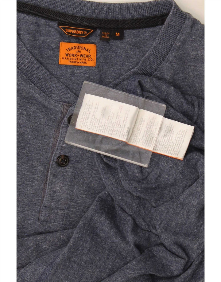 T-shirt męski Superdry, bawełniany, średni niebieski w cętki