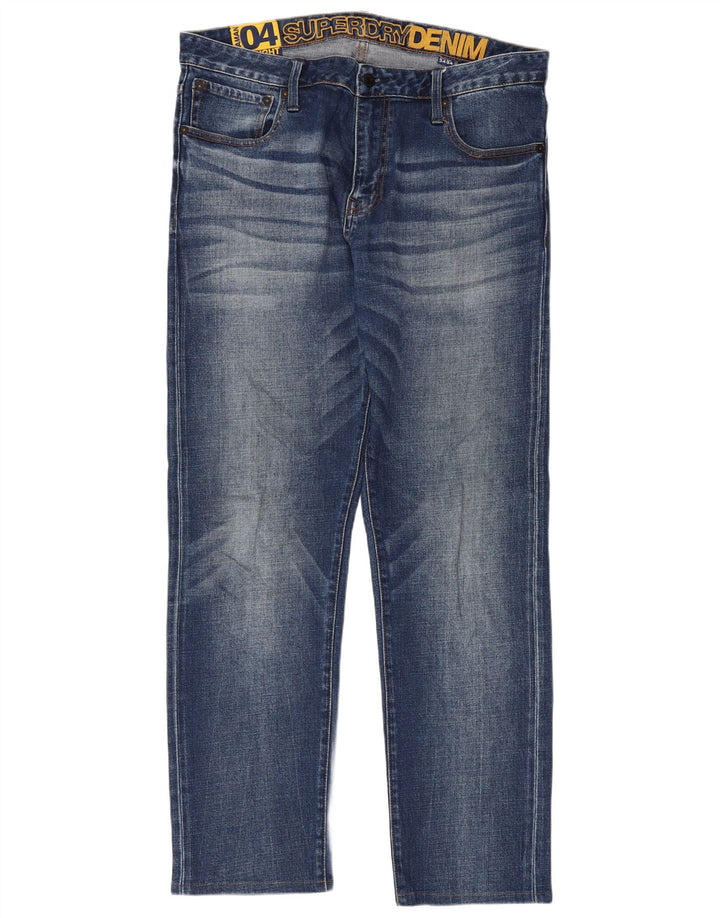 Męskie proste dżinsy Superdry W34 L30 Niebieskie, bawełniane