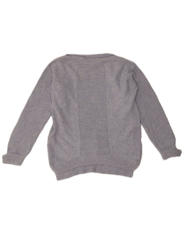 Marks & Spencer Damski sweter oversize z dekoltem w łódkę, UK 10, mały, niebieski