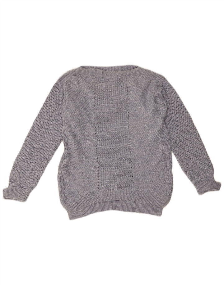 Marks & Spencer Damski sweter oversize z dekoltem w łódkę, UK 10, mały, niebieski