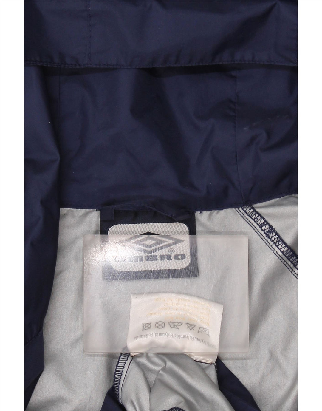 Męska kurtka przeciwdeszczowa z kapturem UMBRO UK 36, mała, granatowa, nylonowa