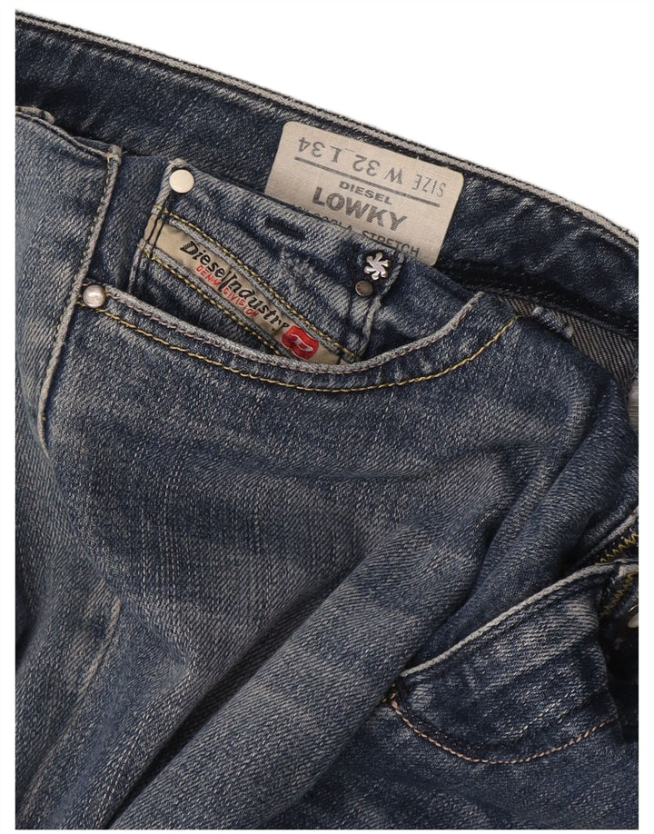 Damskie jeansy Diesel Lowky Straight W32 L28 Niebieskie bawełniane