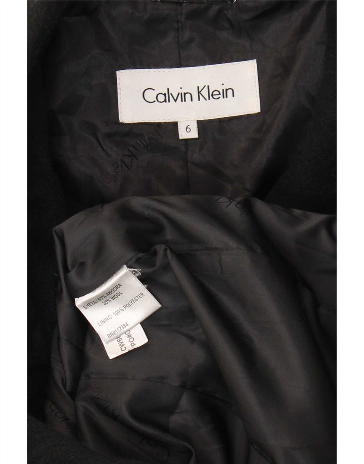 Damski płaszcz Calvin Klein US 6, średni czarny Angora