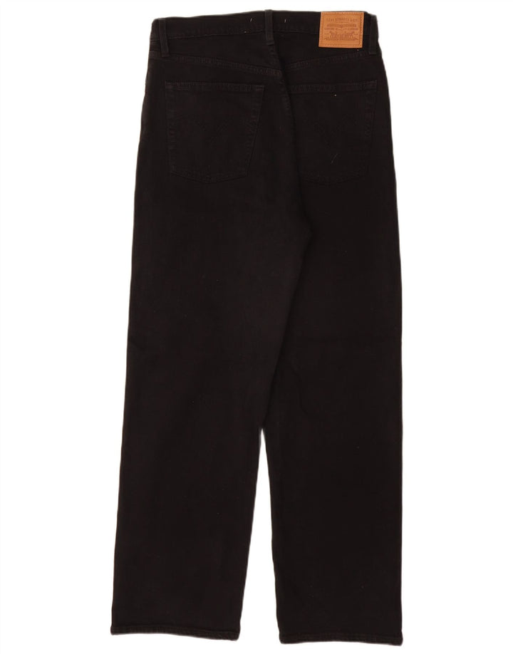 Damskie proste dżinsy LEVI'S z wysokim stanem i wysokim stanem W29 L27 Czarna bawełna