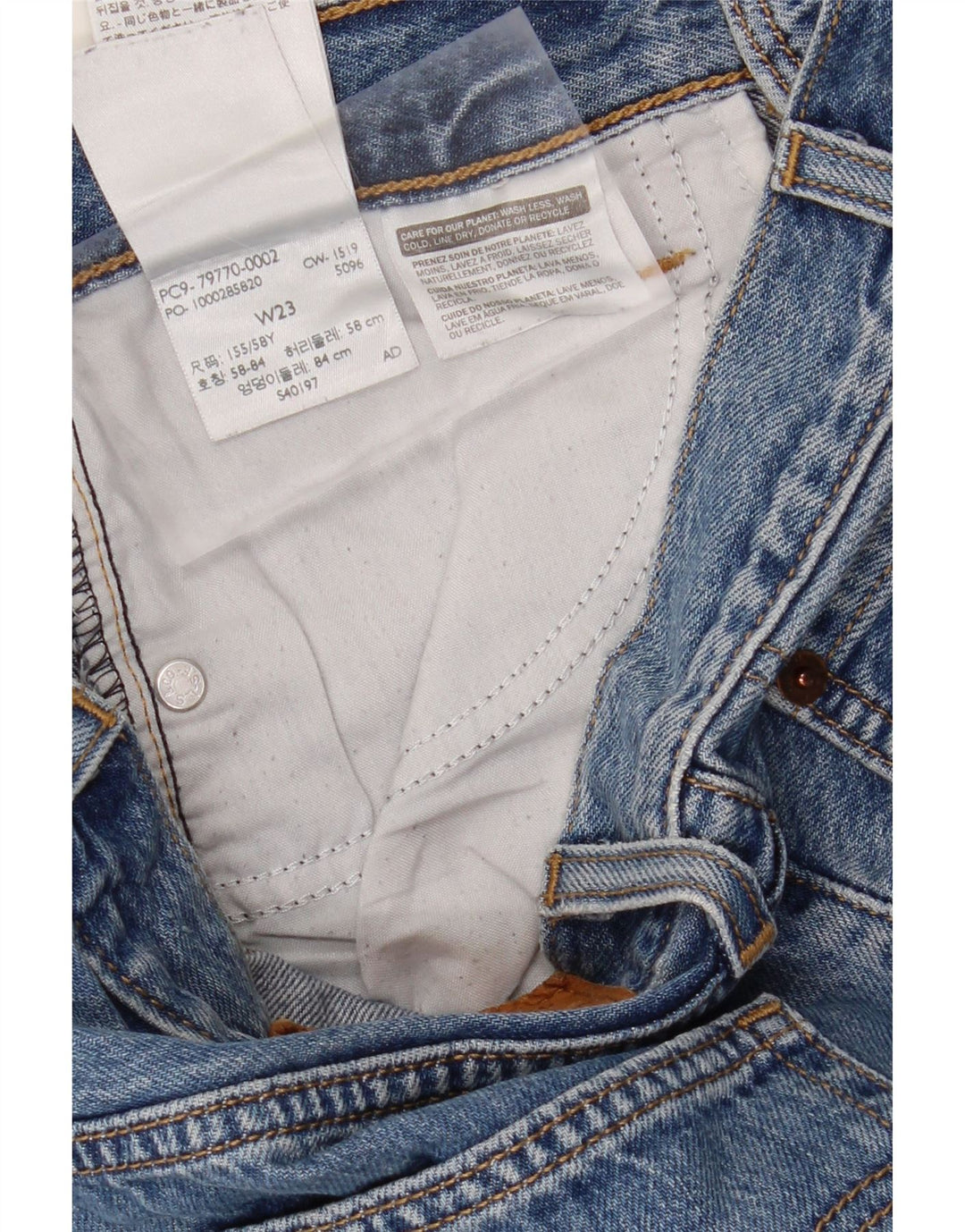 LEVI'S Womens Straight Jeans W23 L27 Blue Cotton Vintage Levi's and Second-Hand Levi's from Messina Hembry 