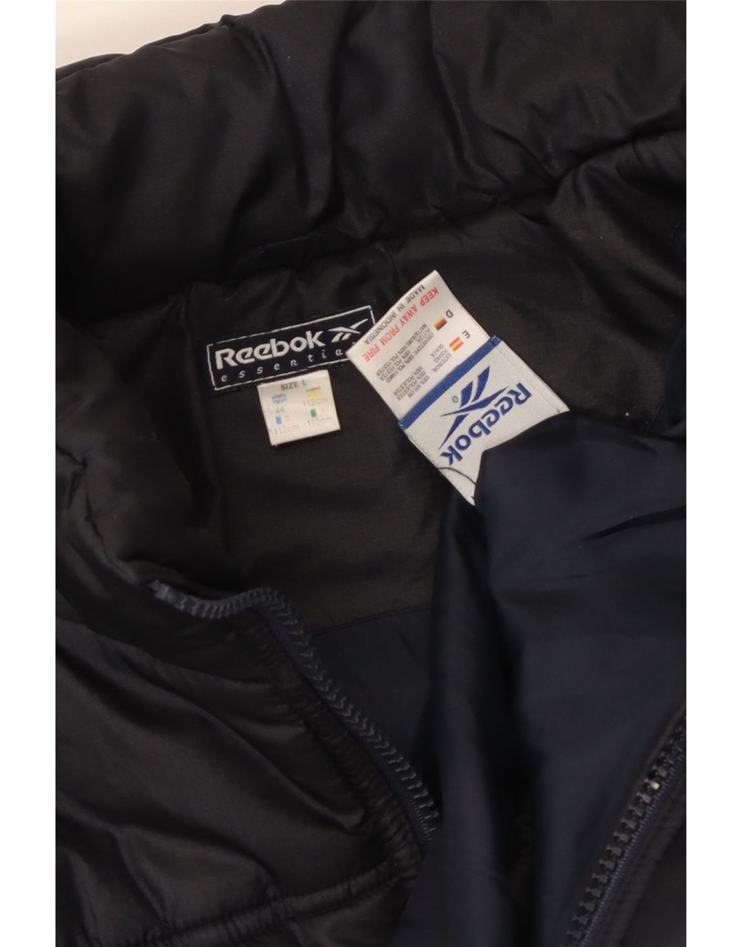 Męska kurtka wyściełana Reebok UK 40, duża, granatowa, nylonowa