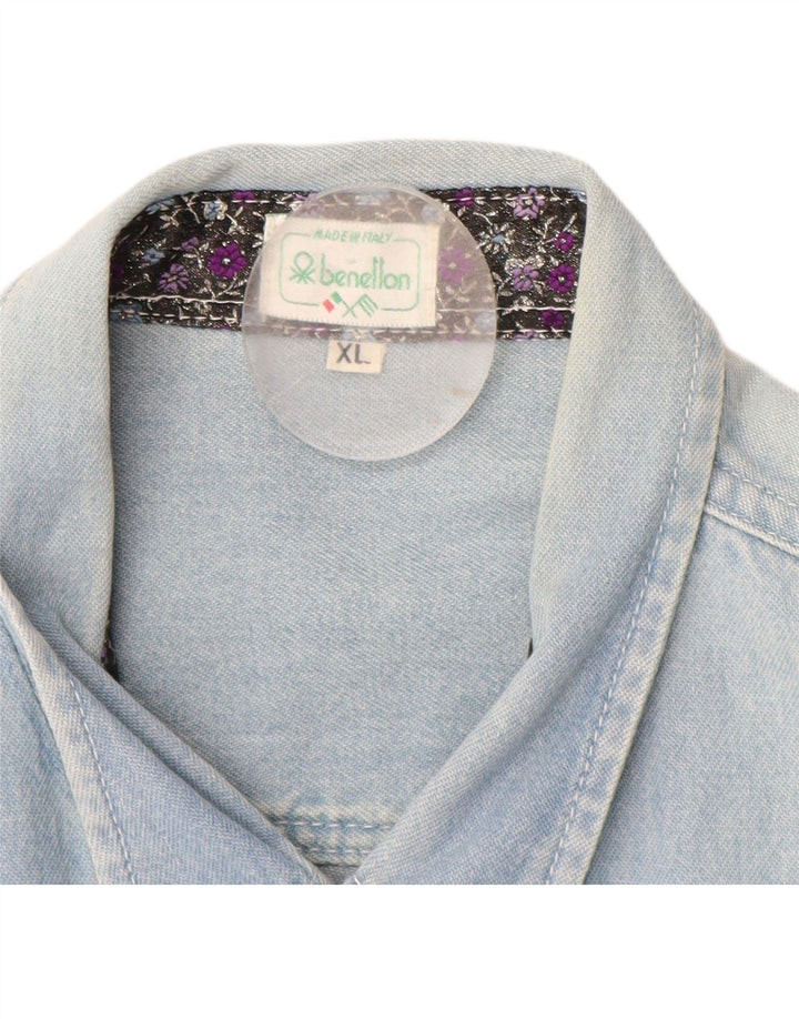 Męska koszula dżinsowa BENETTON XL niebieska