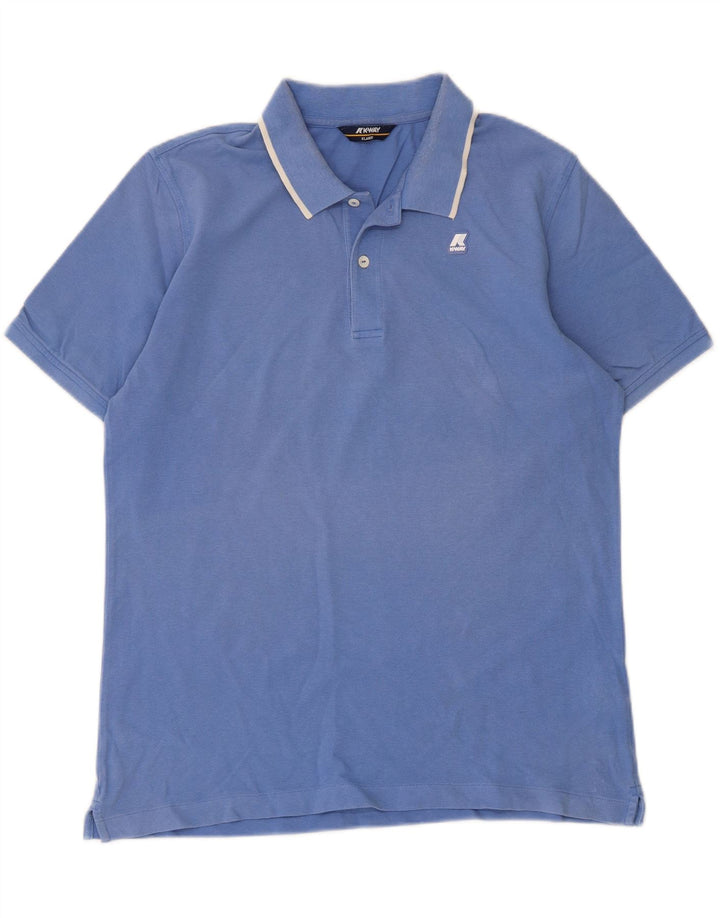 Męska koszulka polo K-Way XL, bawełniana w niebieskie paski