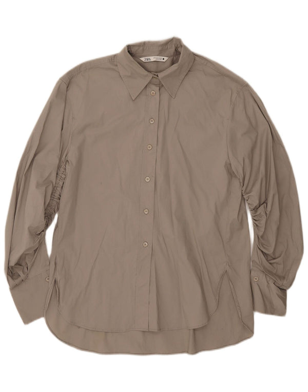 Damska koszula oversize Zara UK 10 Small, szara, bawełniana
