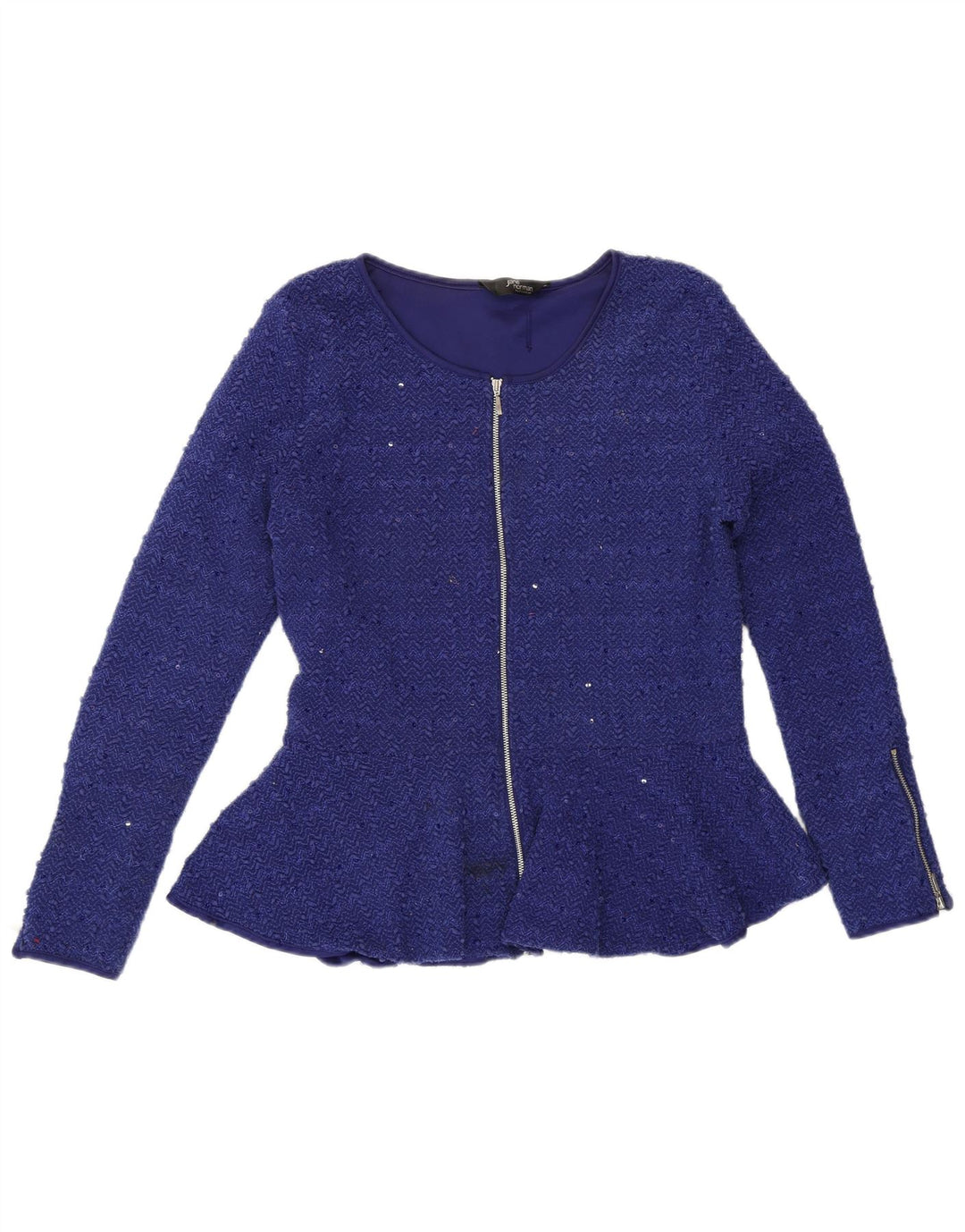 JANE NORMAN Womens Cardigan Top UK 16 Large Blue Polyester