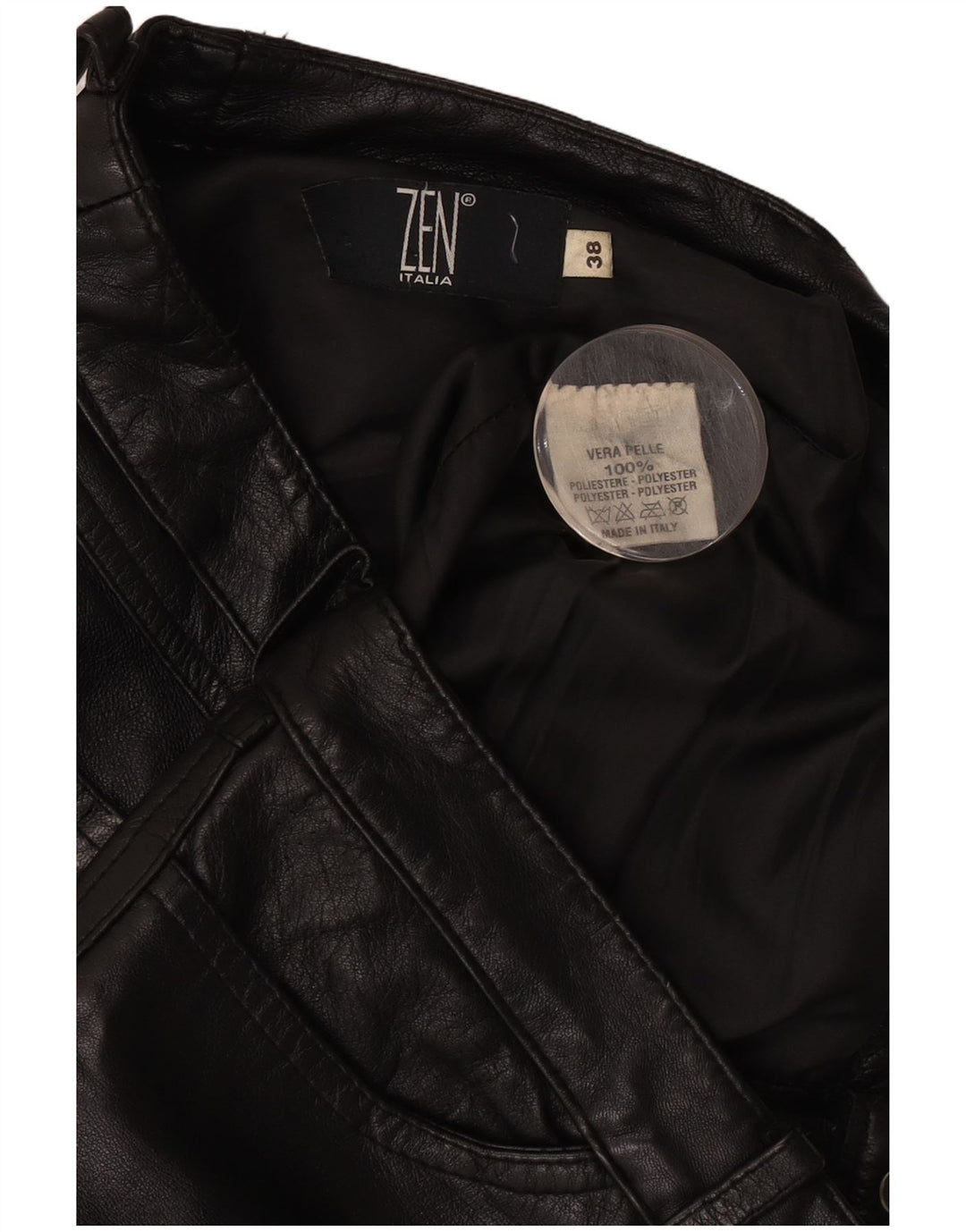 Damskie spodnie skórzane Zen EU 38 Medium W28 L26 Czarna skóra