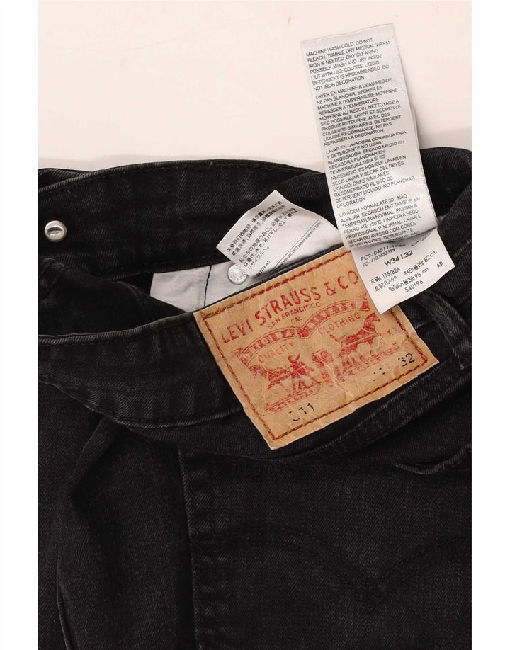 Męskie jeansy Levi's 511 Slim W34 L32 Czarna bawełna