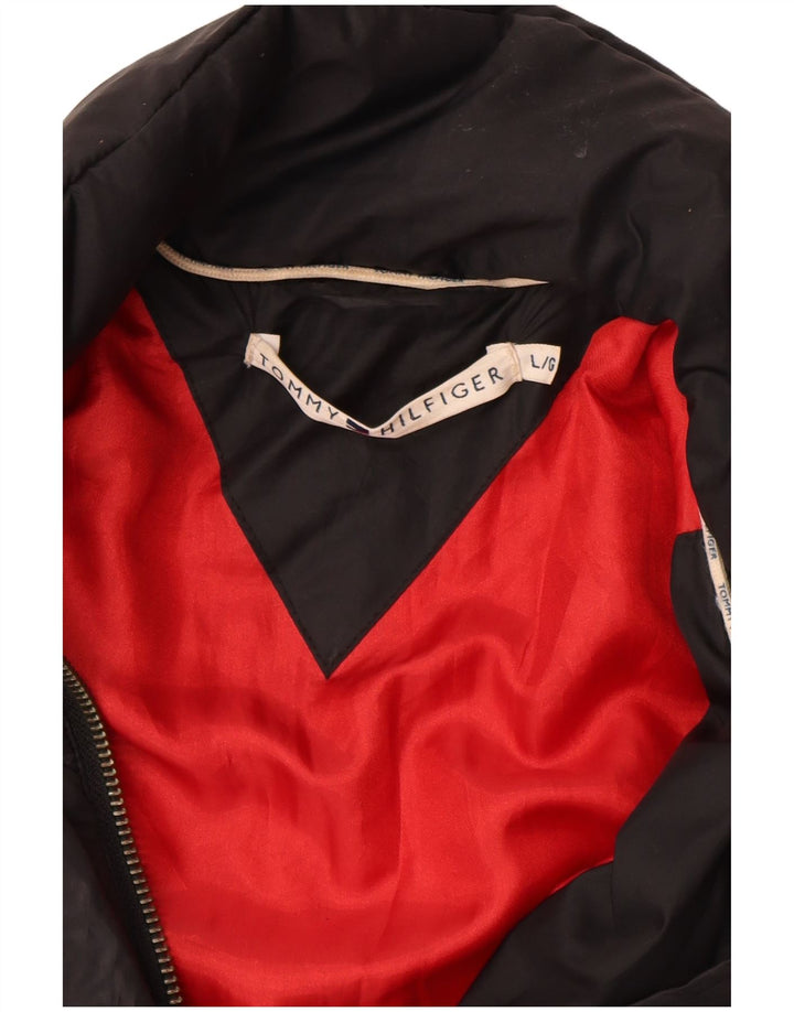 Damska ocieplana kurtka Tommy Hilfiger UK 16, duża, czarna, poliester