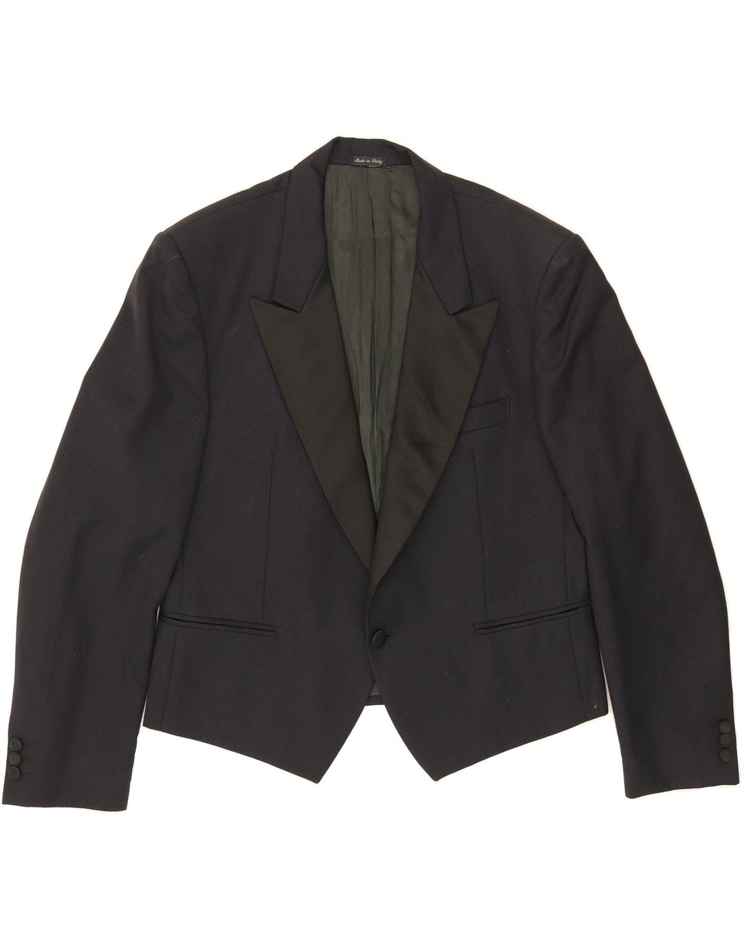 TESSUTO Mens 1 Button Blazer Jacket IT 52  XL Navy Blue Wool Vintage Tessuto and Second-Hand Tessuto from Messina Hembry 