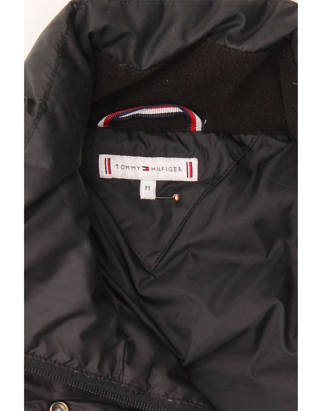 TOMMY HILFIGER Womens Padded Coat UK 14 Medium Black Polyester Vintage Tommy Hilfiger and Second-Hand Tommy Hilfiger from Messina Hembry 