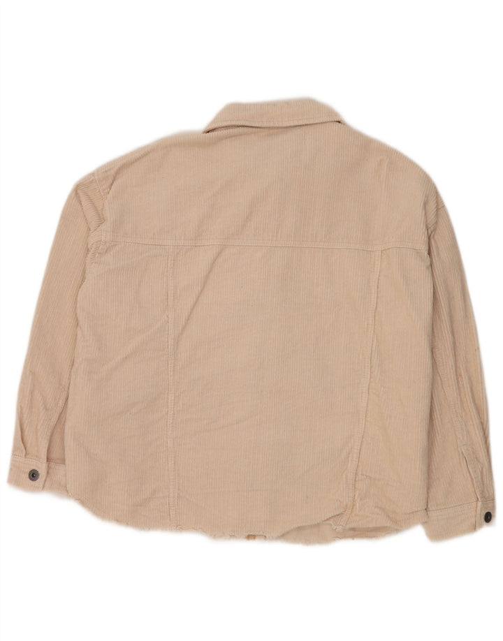 Damska koszula sztruksowa oversize ZARA UK 14, średnia, złamanej bieli, bawełniana